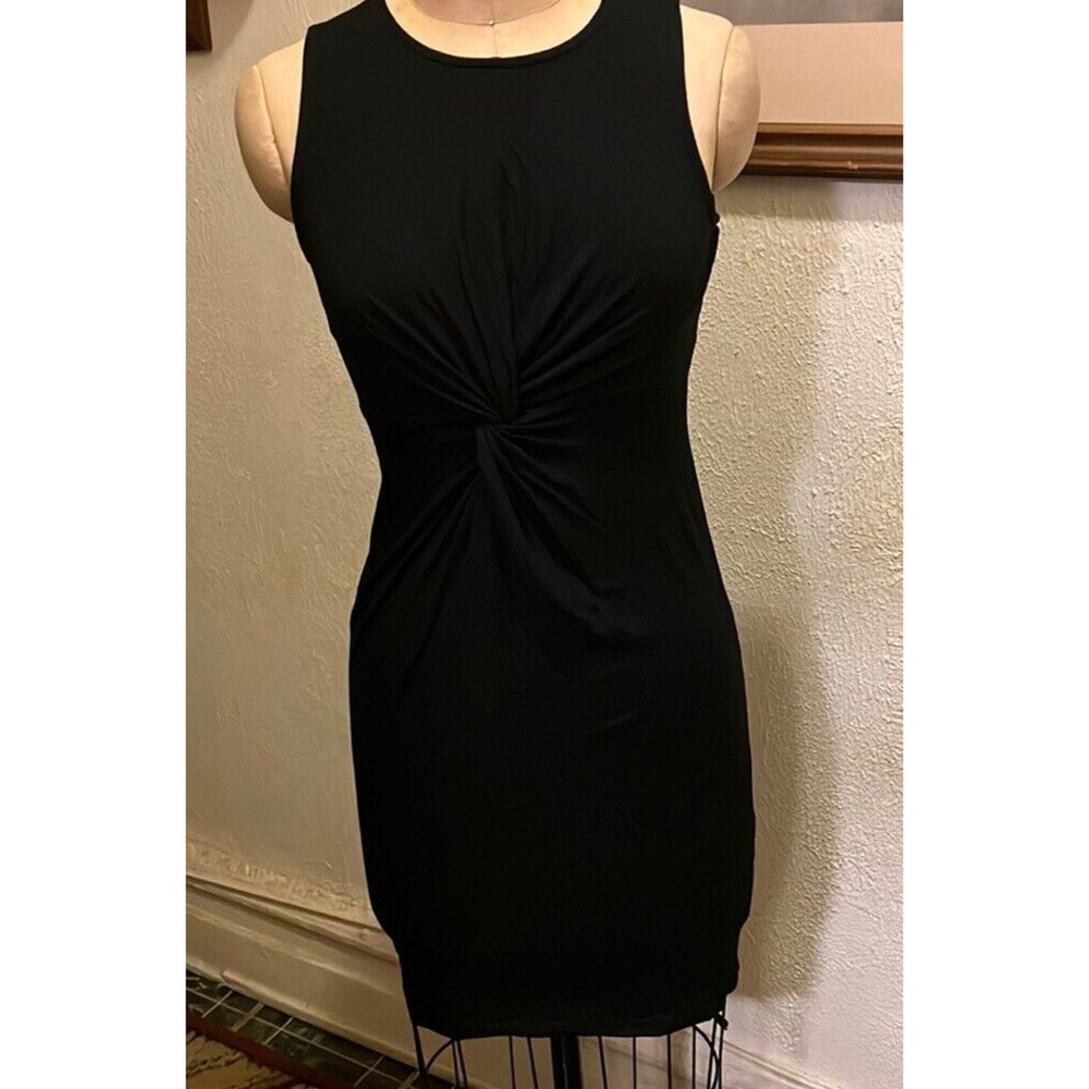 See the Shades Black Twisted Front Bodycon Dress NWOT Size M